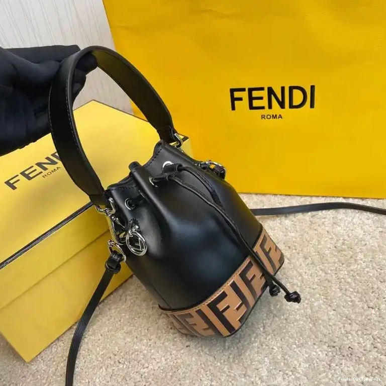Cheap Black Bag Mini Tresor Brown Fendi Motif Calf Leather Mon In Bucket FF 0426